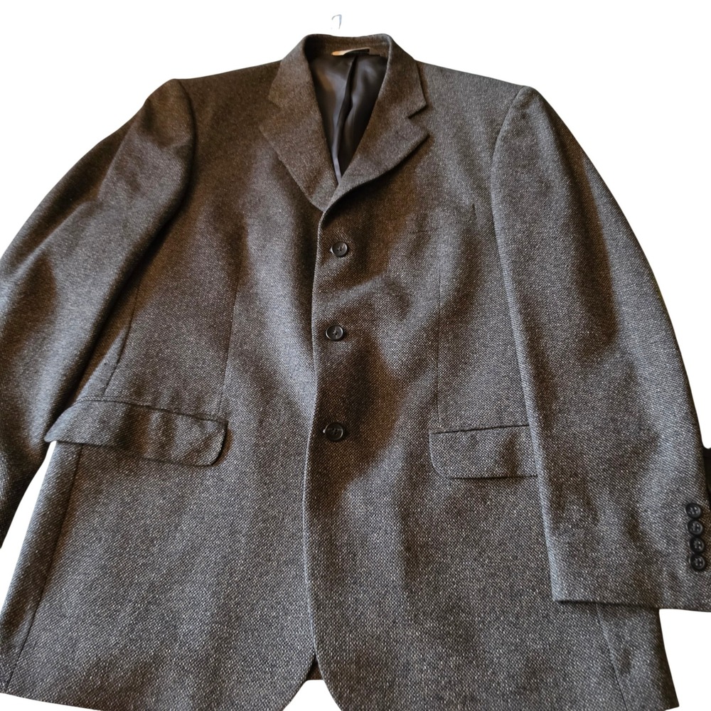 Pronto Uomo Mens 42R Silk Wool Blazer Sport Coat Grey Made in Italy 3 Button